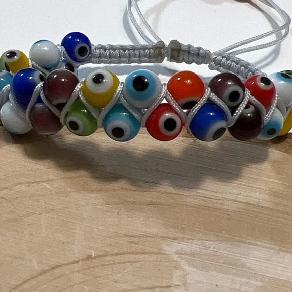 Evil eye double shamballa bracelet - Picture 3 of 4